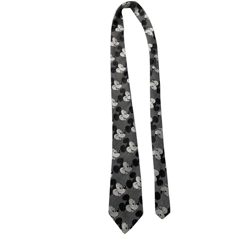 Disney Cervantes Mickey Mouse Vintage Cartoon Necktie Polyester Silk Blend